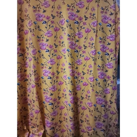 New KATE MALLORY Medium Yellow Floral Lace Pullover Tunic Top Cr60 Excellent - Picture 3 of 5